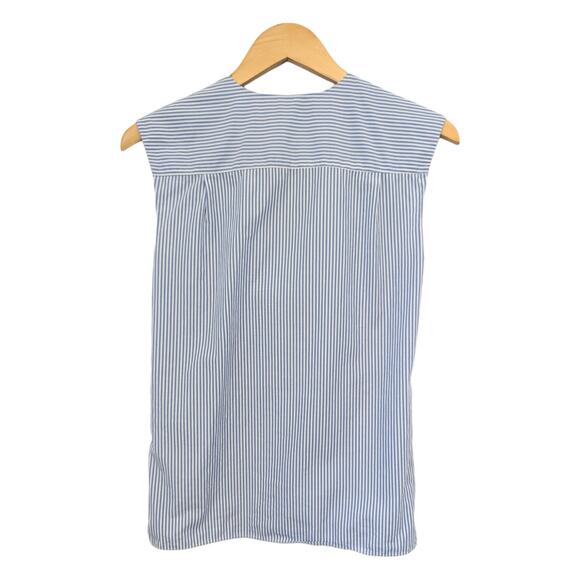 J. Crew Sleeveless Side-Zip Top in Blue Stripe Size 00 - Picture 3 of 7